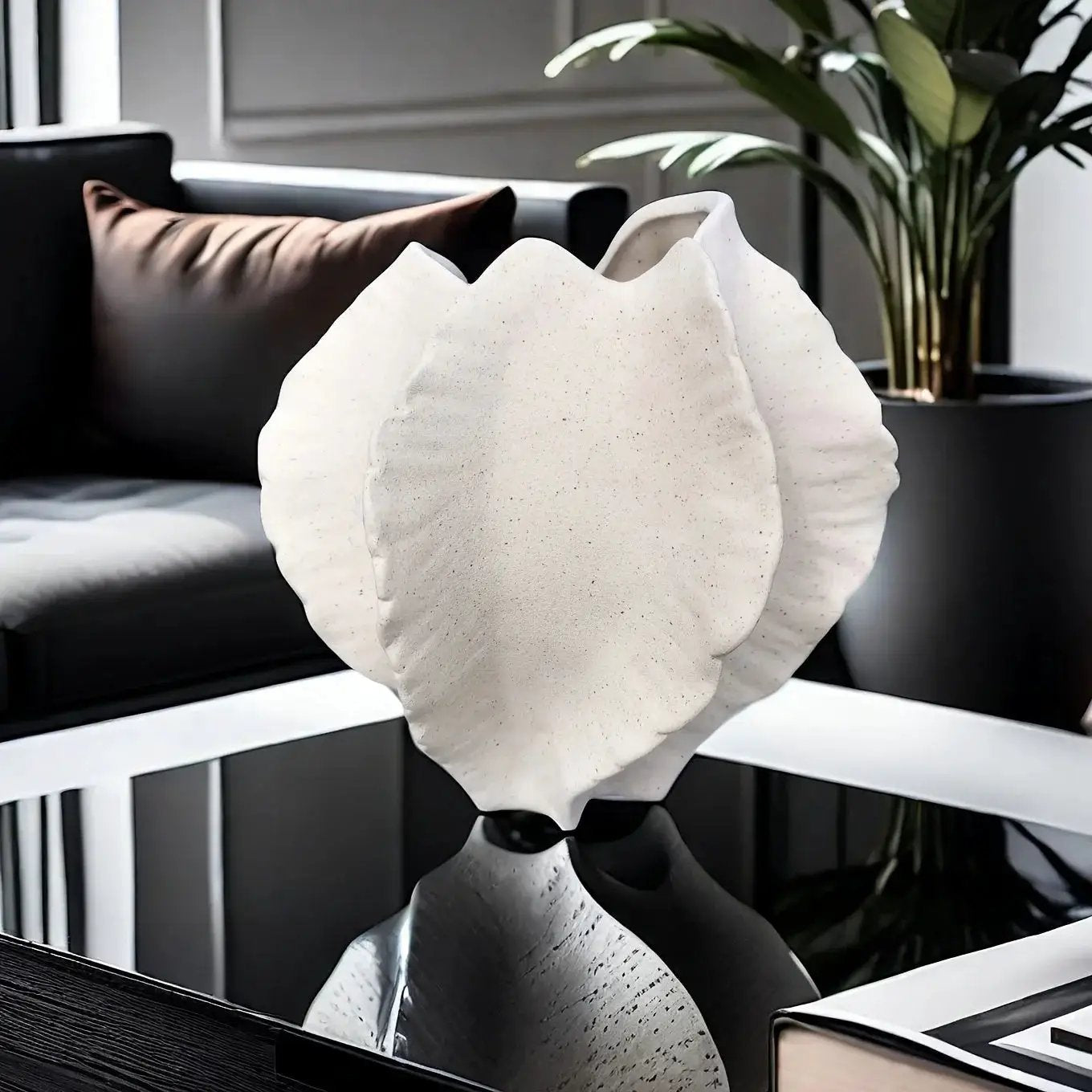 Vase - Textured Ceramic Beige by House Of Avana