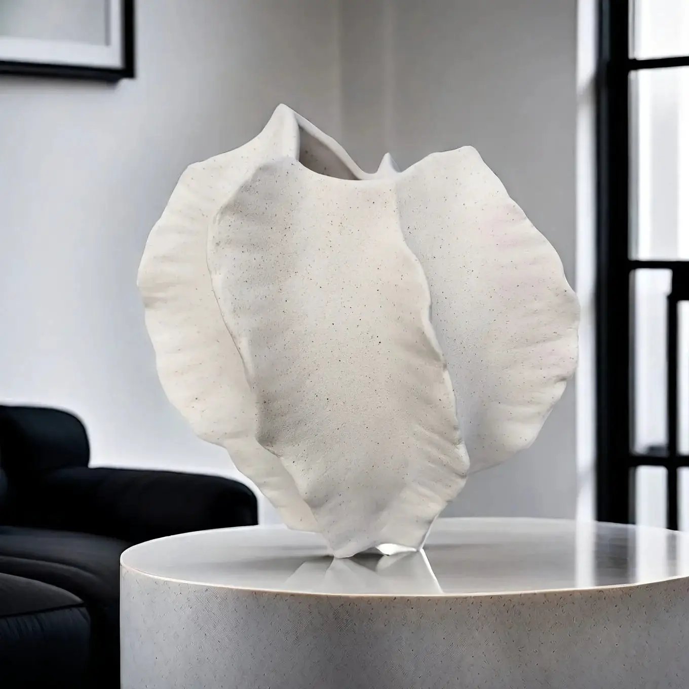 Vase - Textured Ceramic Beige by House Of Avana