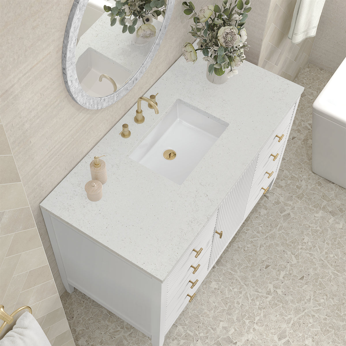 James Martin Myrrin 48" Single Bathroom Vanity, Bright White, view 33