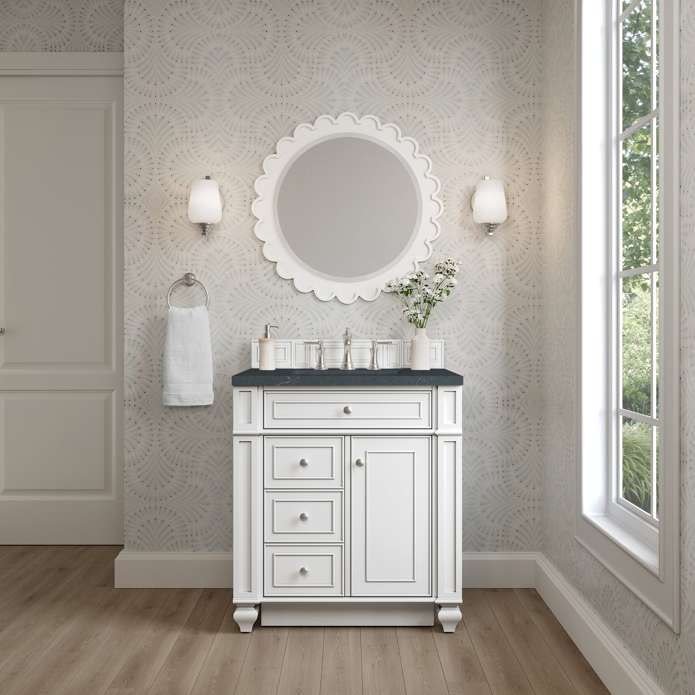 James Martin Bristol 30" Single Bathroom Vanity, Bright White by James Martin