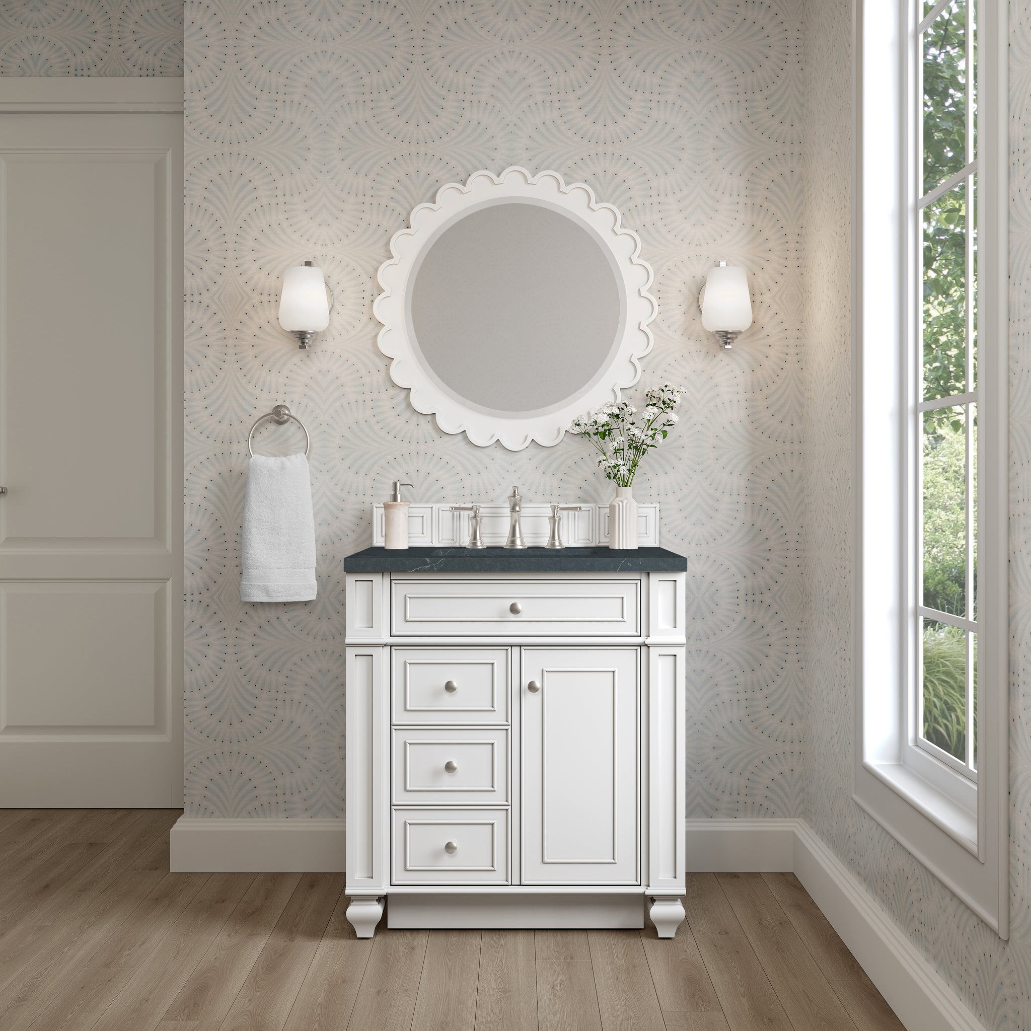 James Martin Bristol 30" Single Bathroom Vanity, Bright White by James Martin