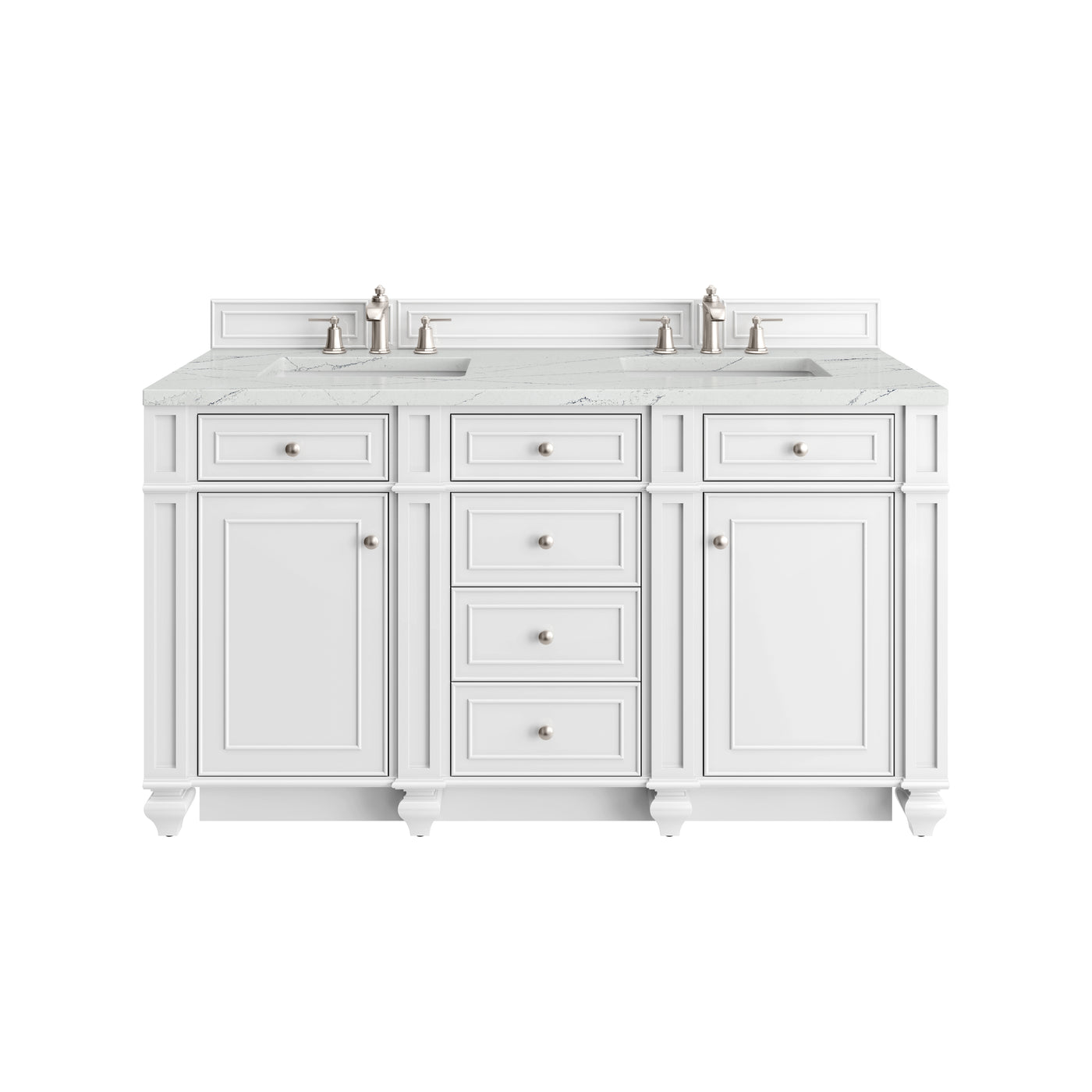 James Martin Bristol 60" Double Bathroom Vanity, Bright White by James Martin