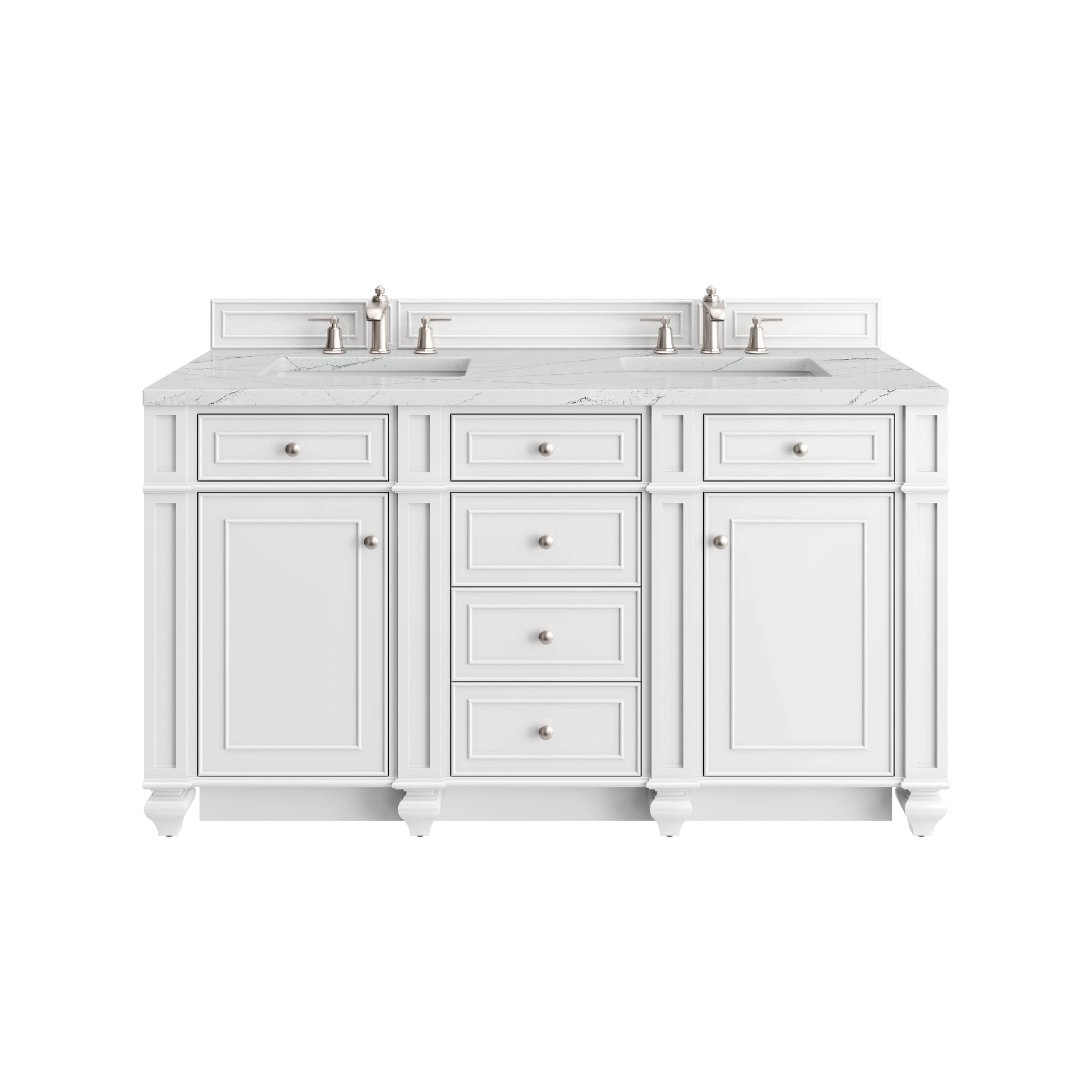 James Martin Bristol 60" Double Bathroom Vanity, Bright White by James Martin