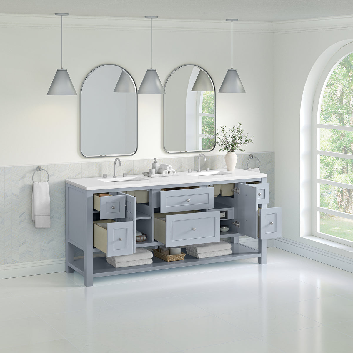 James Martin Breckenridge 72" Double Bathroom Vanity, Serenity Blue, view 34