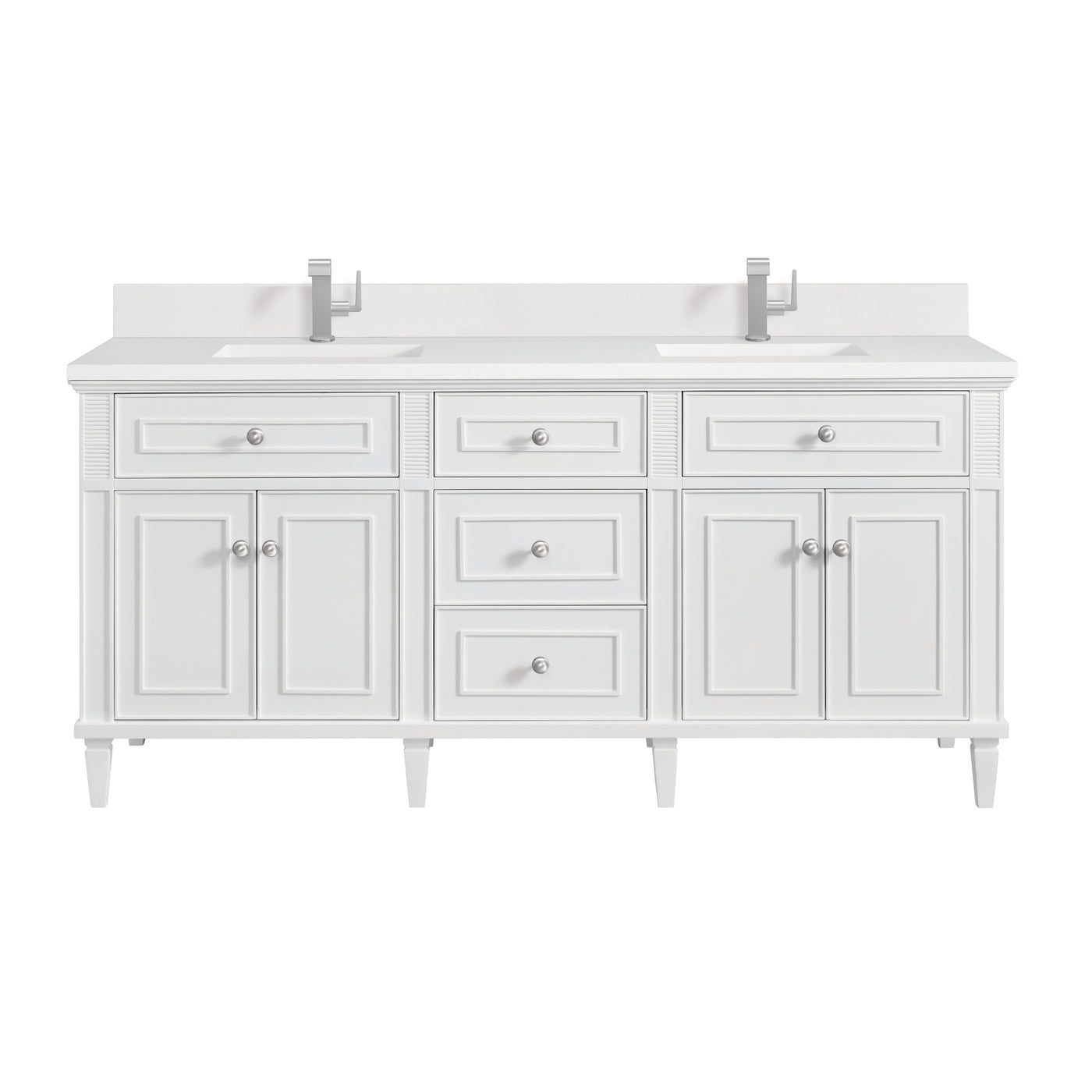 James Martin Lorelai 72" Double Bathroom Vanity, Bright White by James Martin