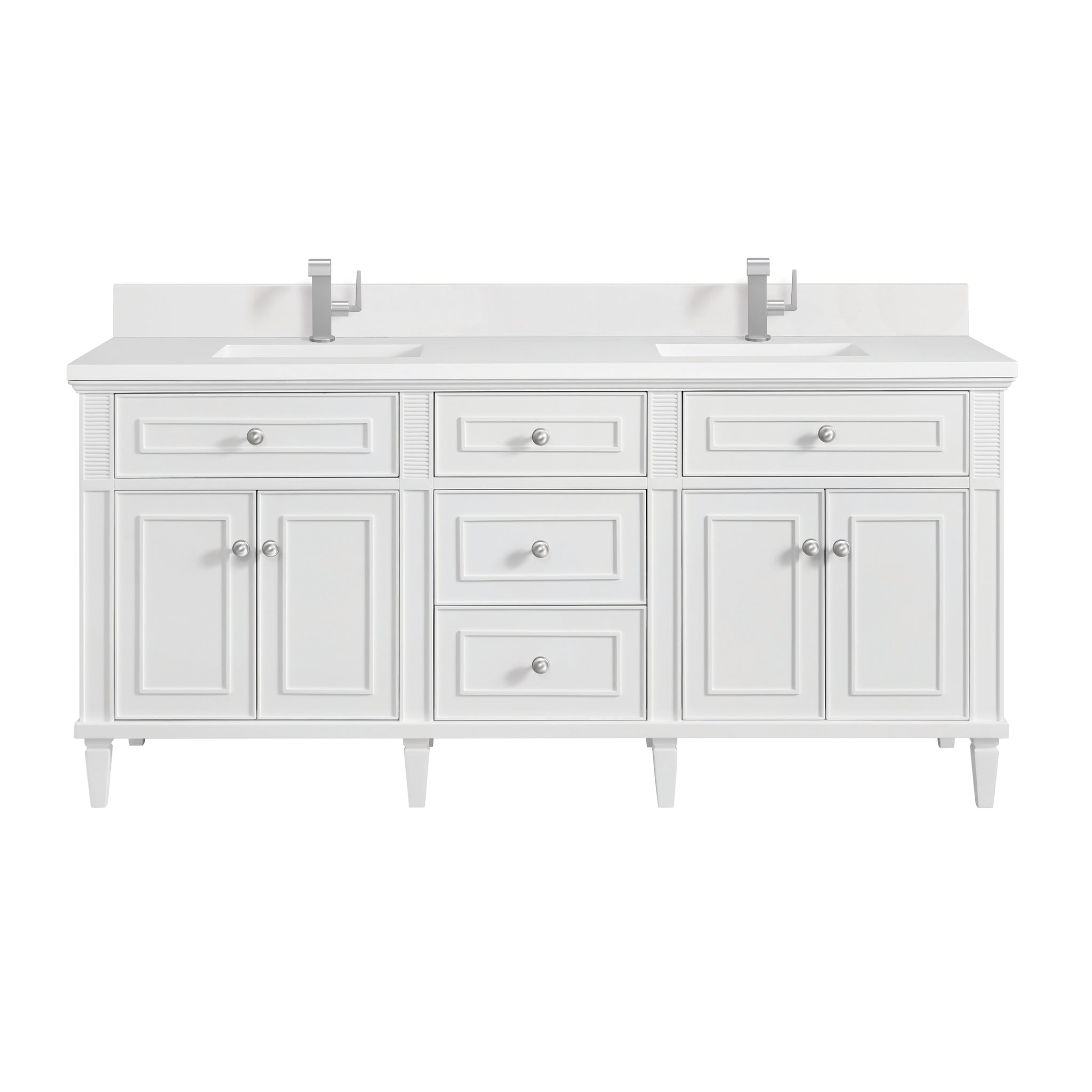 James Martin Lorelai 72" Double Bathroom Vanity, Bright White by James Martin