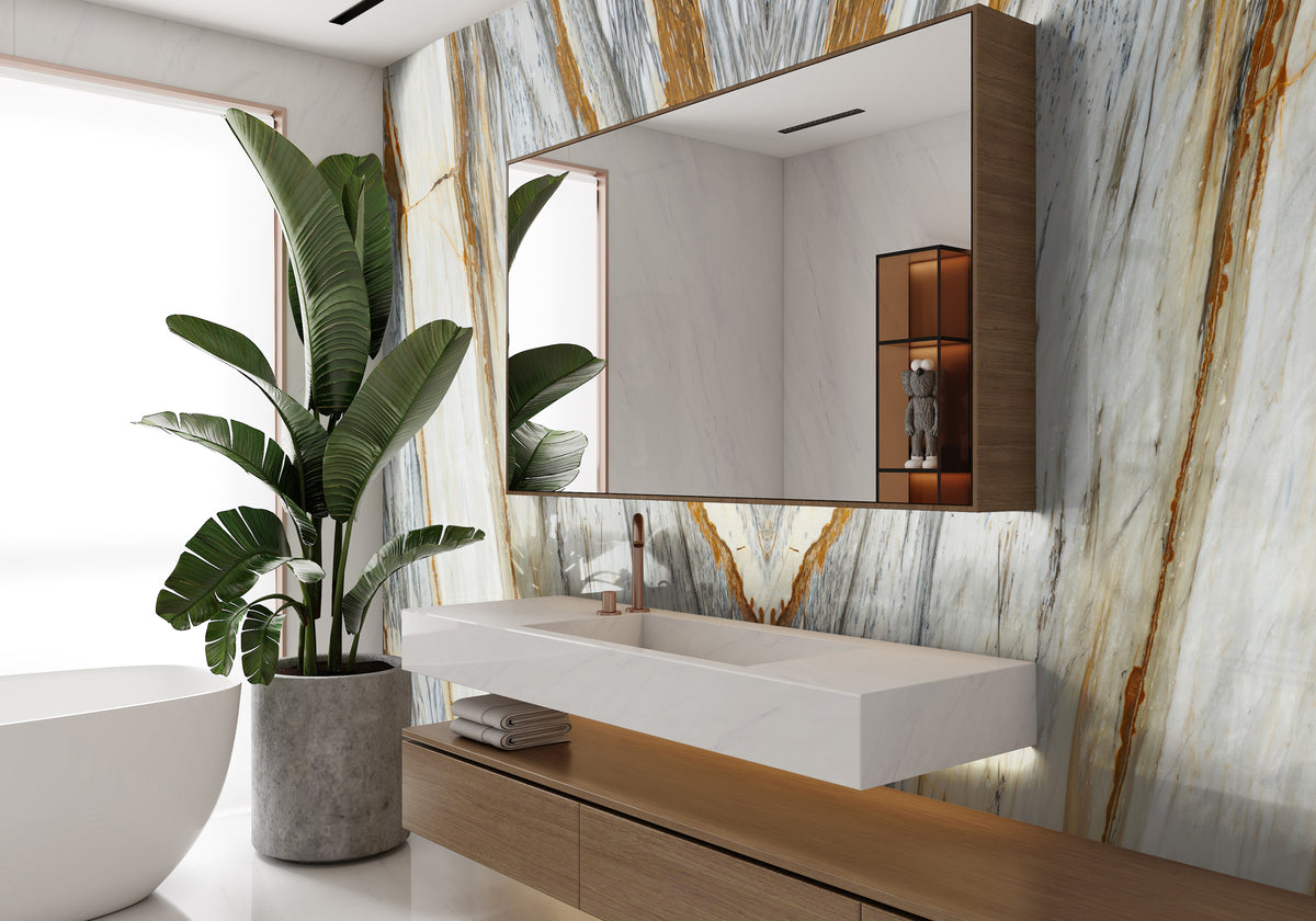 Vecchia Antico Polished Marble Slab Random room scene 2