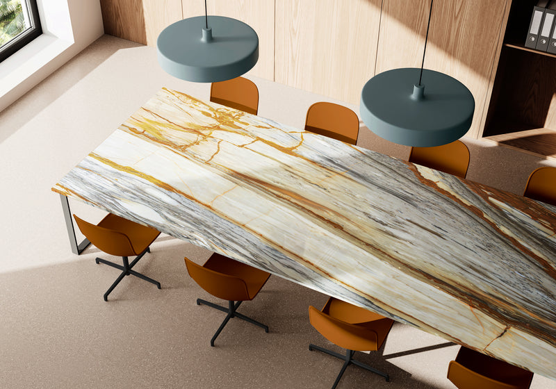 Vecchia Antico Polished Marble Slab Random room scene 3