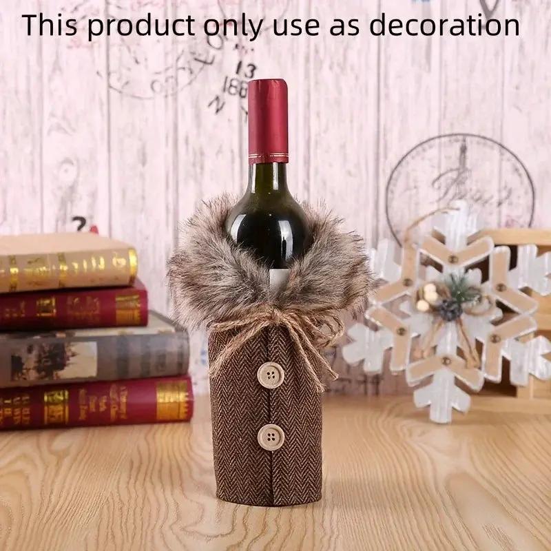Velvet Red Wine Bottle Cover for Christmas by House Of Avana