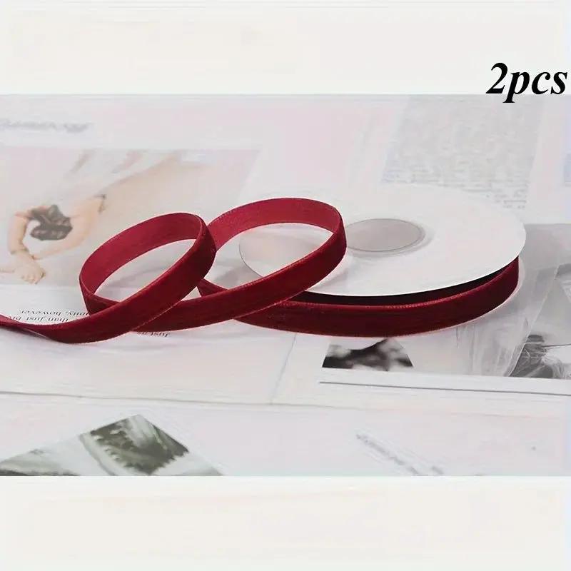 Velvet Ribbon 2 Rolls 4.48m Length for Gift Wrapping by House Of Avana