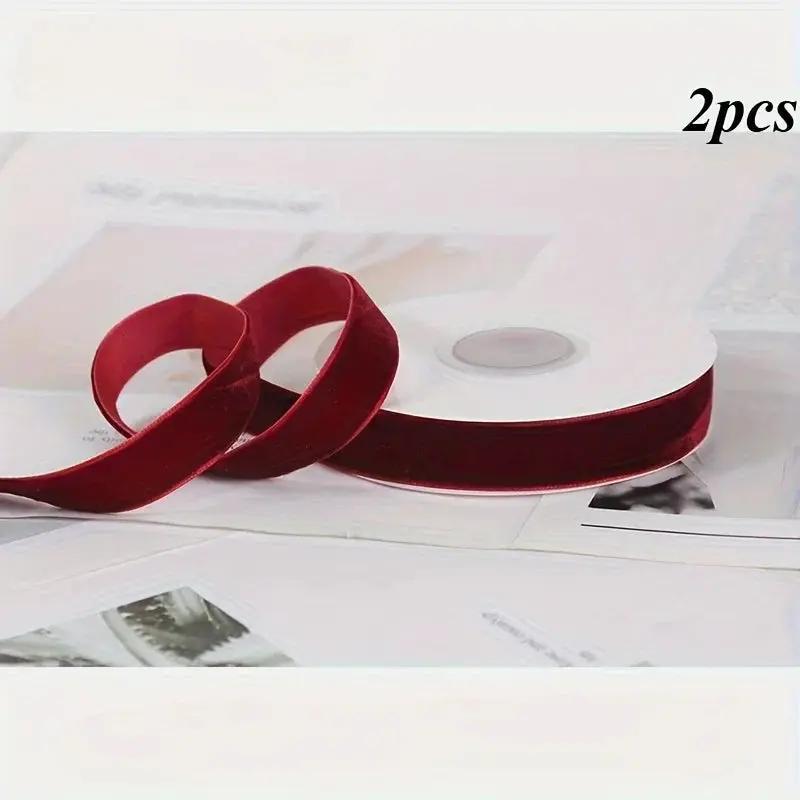 Velvet Ribbon 2 Rolls 4.48m Length for Gift Wrapping by House Of Avana