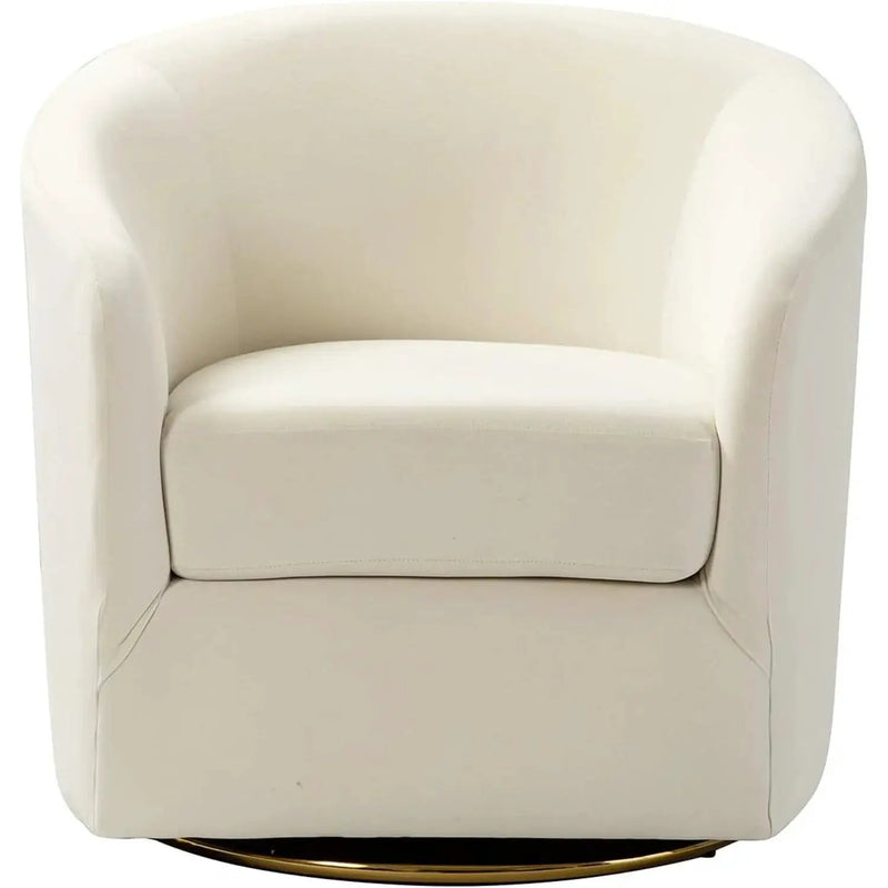 Velvet Swivel Accent Chair with Golden Metal Base by House Of Avana