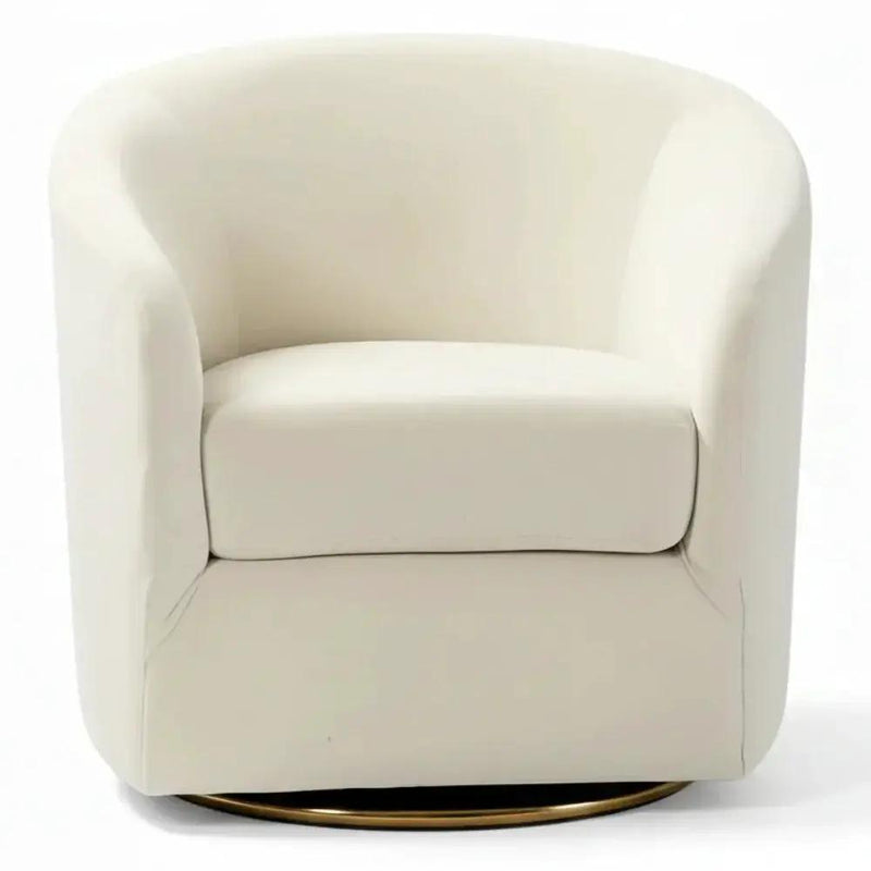 Velvet Swivel Accent Chair with Golden Metal Base by House Of Avana