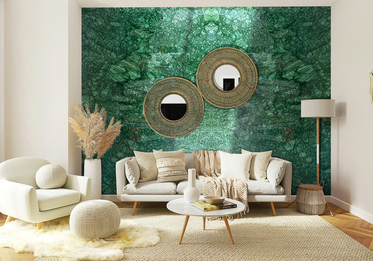 Verde Guatemala Marble Slab Random room scene 2