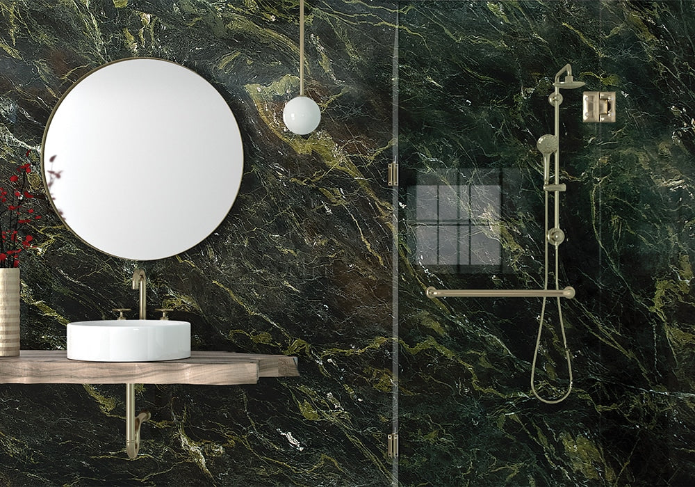 Verde Speranza Polished Marble Slab Random room scene 3
