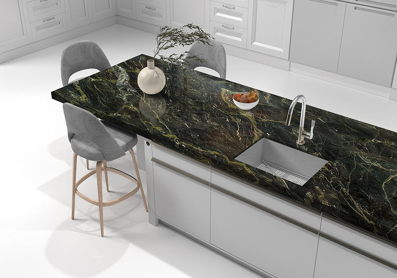 Verde Speranza Polished Marble Slab Random room scene 4
