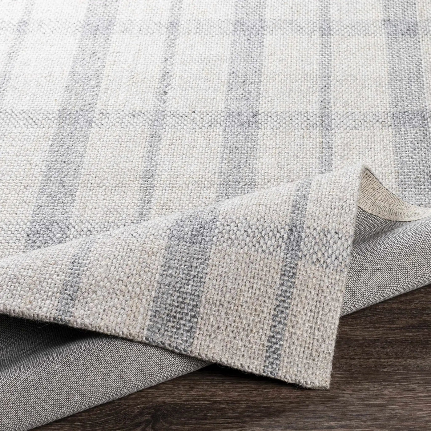 Verdon Light Gray Plaid Rug by Boutique Rugs