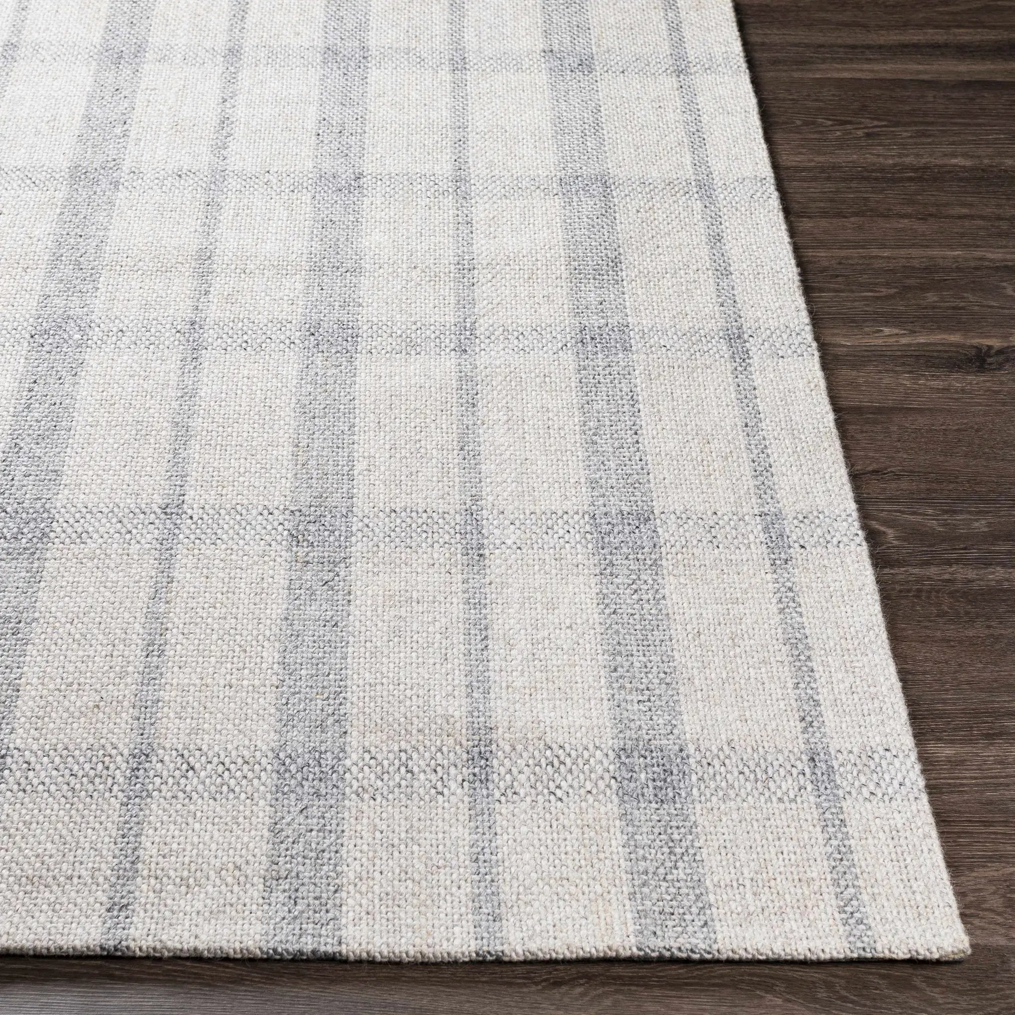 Verdon Light Gray Plaid Rug by Boutique Rugs