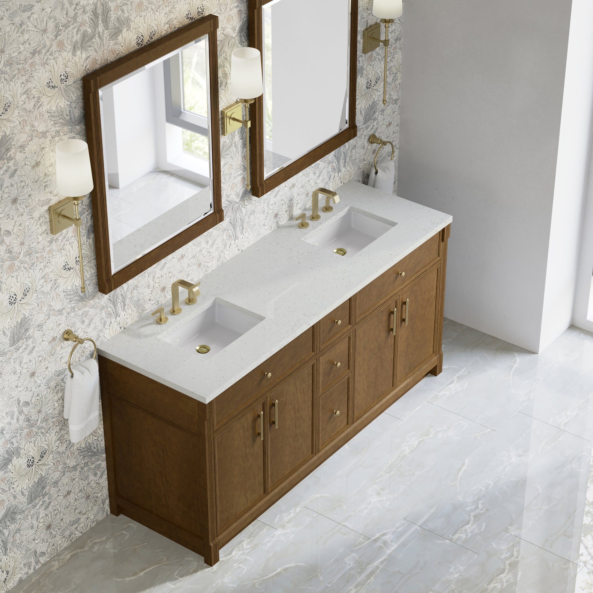James Martin Bellshire 72" Double Bathroom Vanity, Honey Oak, view 32