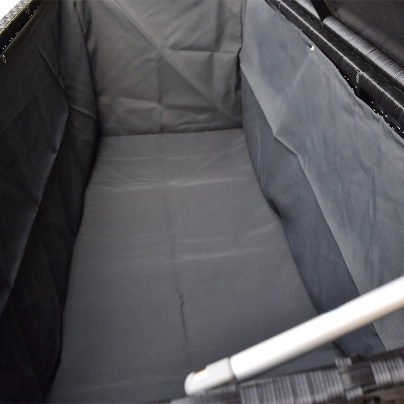 Black Wicker Patio Deck Box with 113 Gallon Storage and Metal Frame by Sharicks