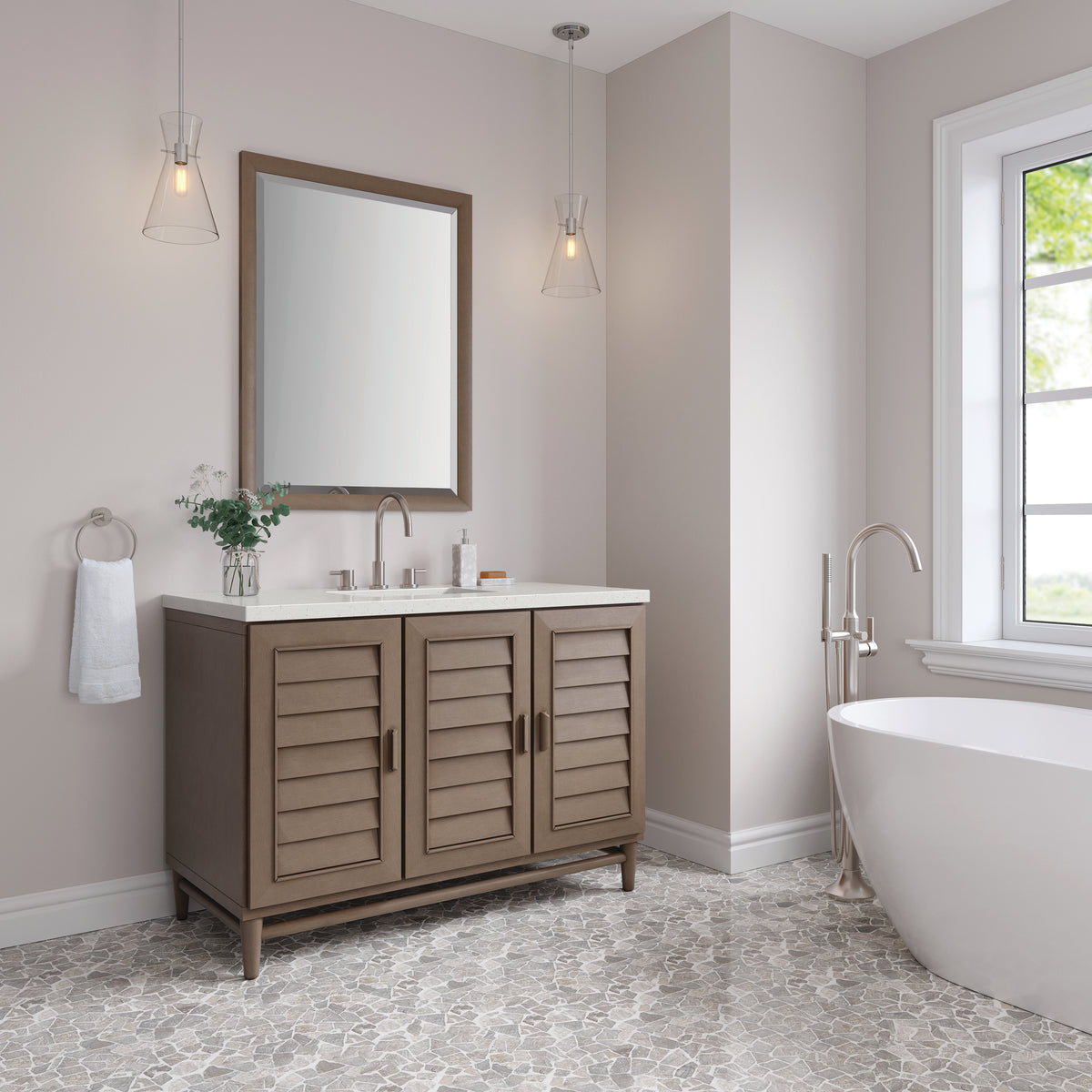 James Martin Portland 48" Single Bathroom Vanity, Whitewashed Walnut, view 25