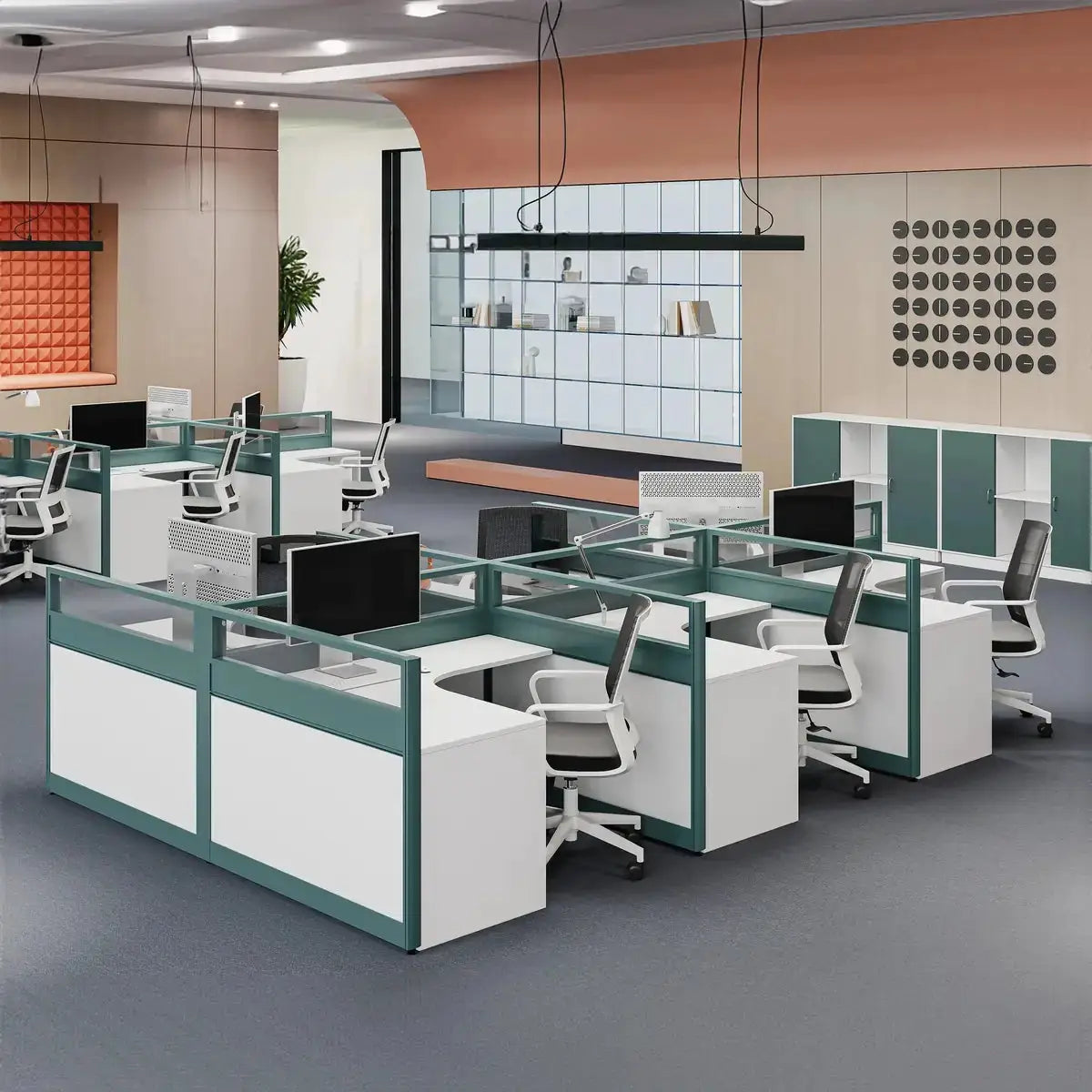 Trevik · L-Shaped Cubicle Workstation by Arc Grove