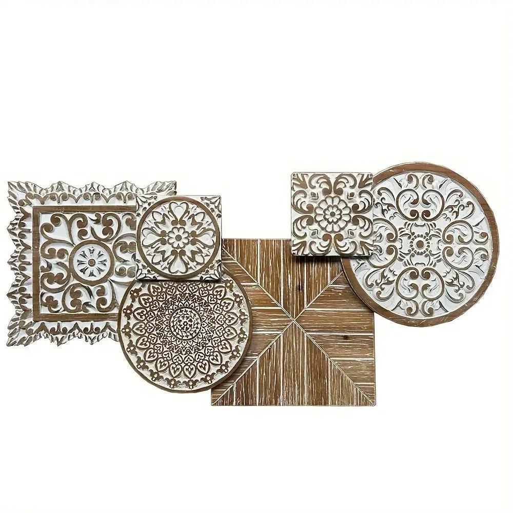 Vintage Floral Wooden Wall Hanging by House Of Avana