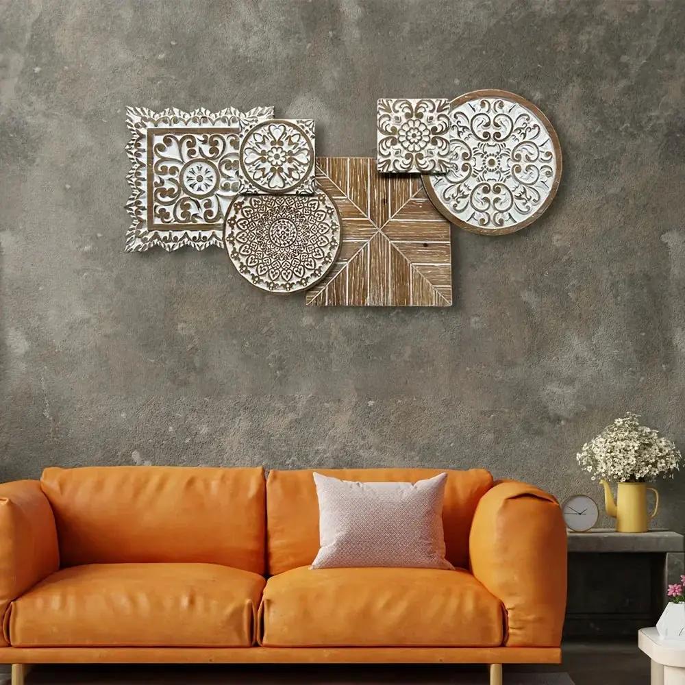 Vintage Floral Wooden Wall Hanging by House Of Avana