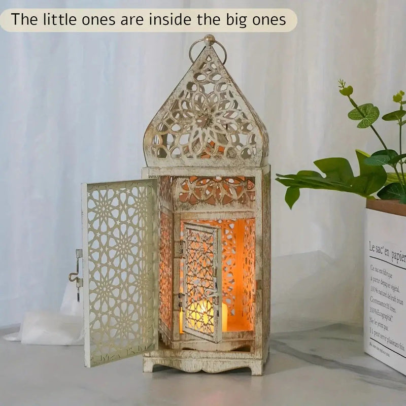 Vintage Moroccan Iron Candle Holder Set by House Of Avana