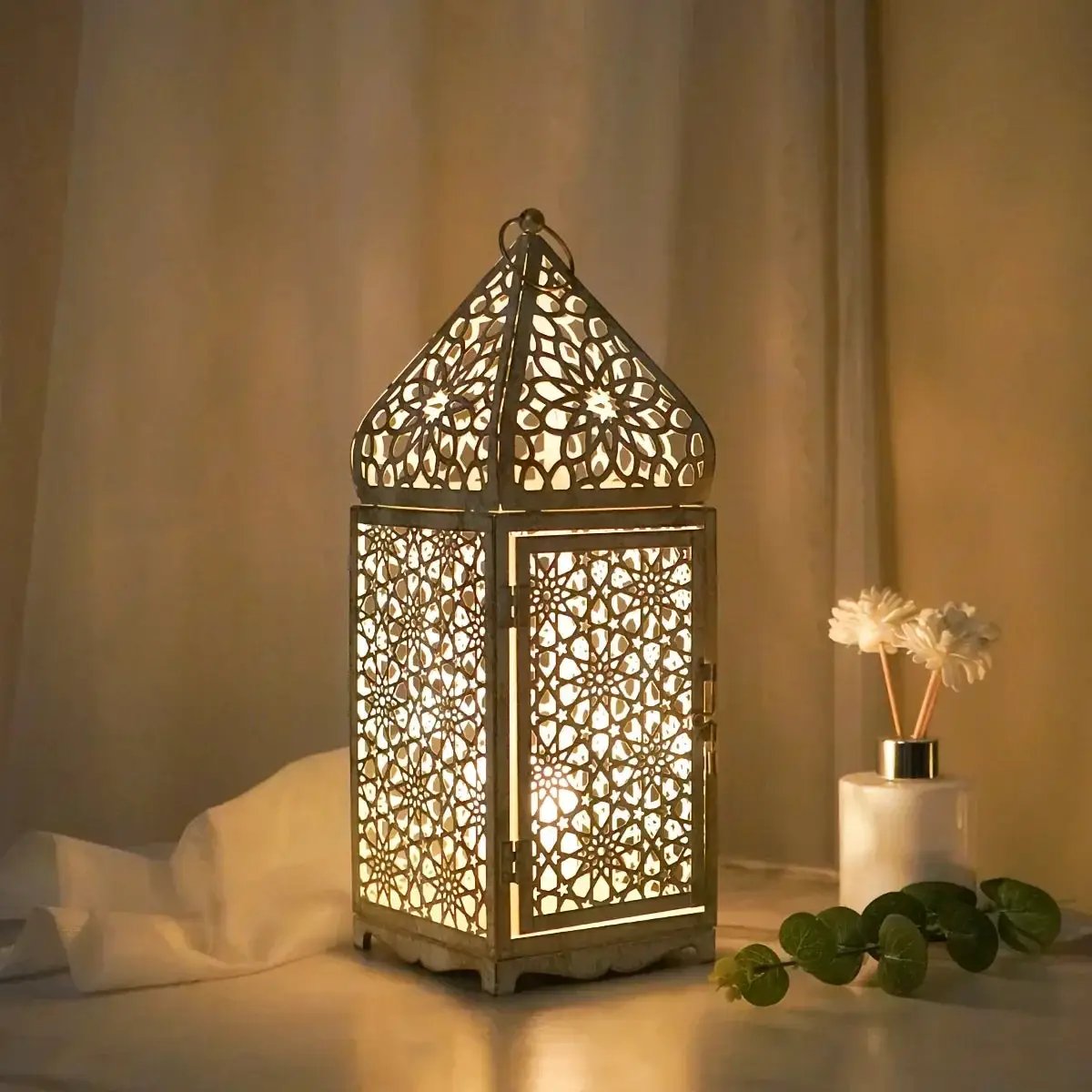 Vintage Moroccan Iron Candle Holder Set by House Of Avana