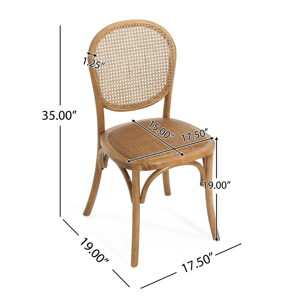 Vintage Style Dining Chairs Set of 2 with Birch Wood Frame and Rattan – Light Brown or Beige, photo 3 of 8