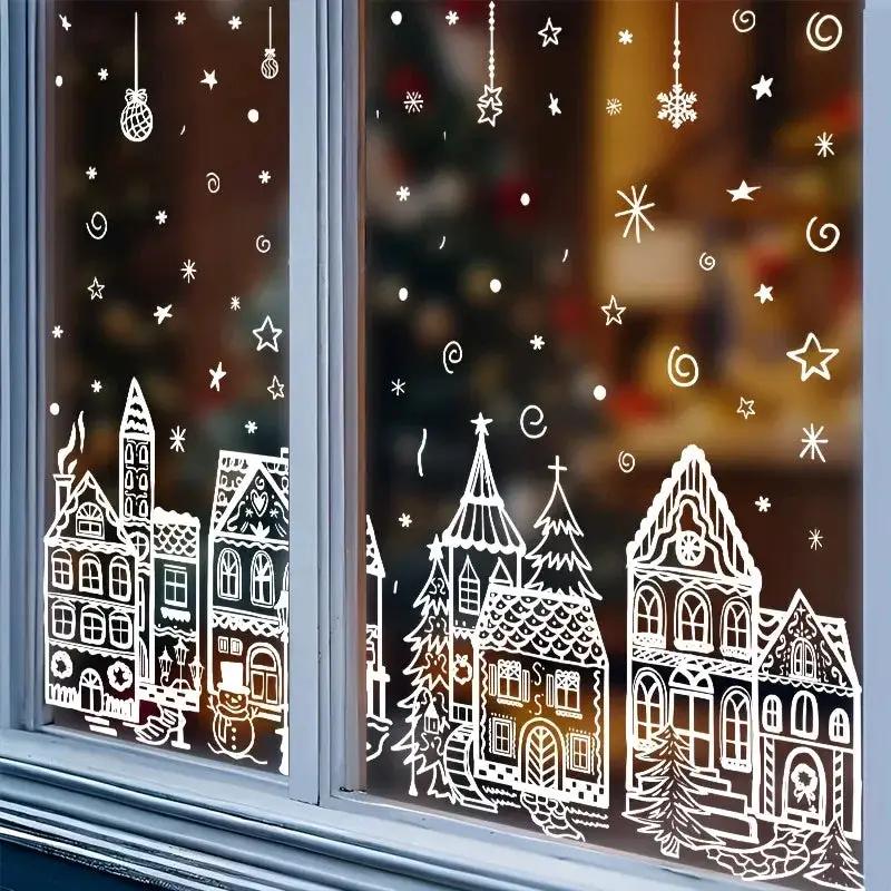 Vinyl Christmas Window Stickers with Snowflake and Snowhouse Designs by House Of Avana