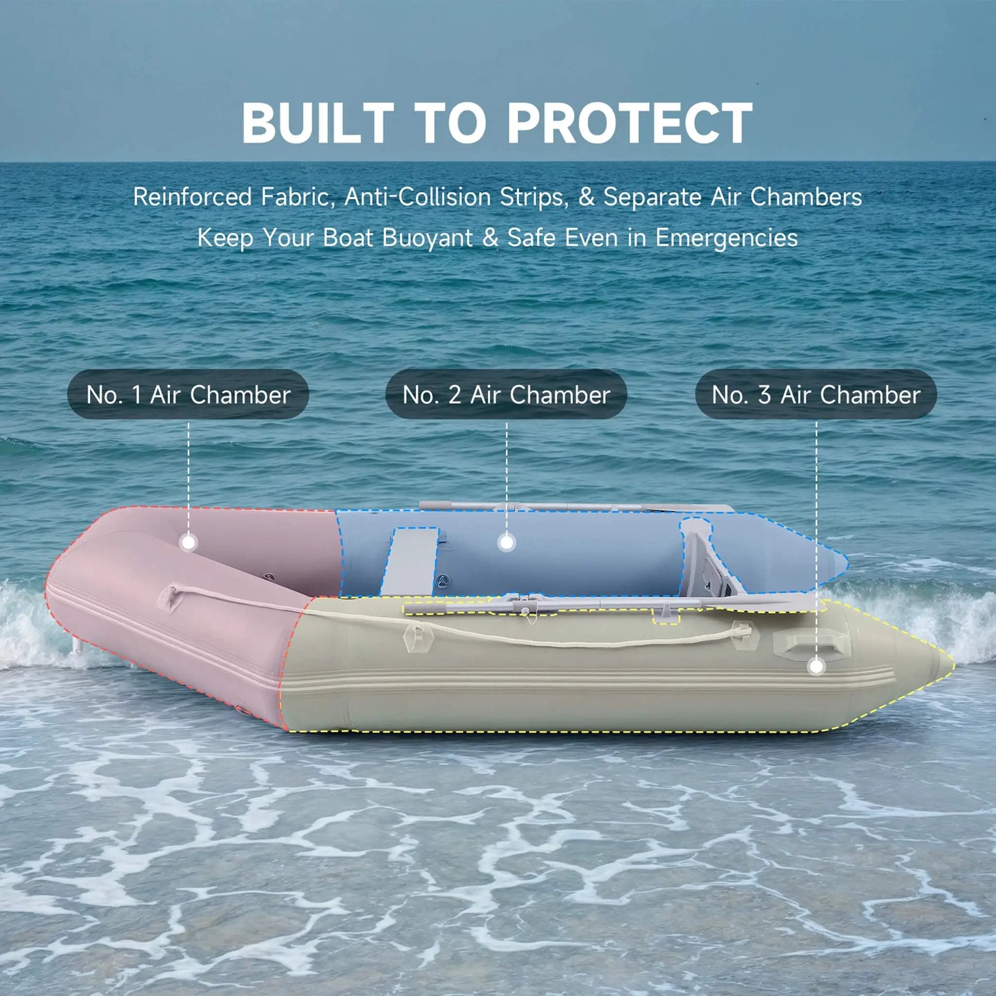 Virtue US 10FT 4-Person Heavy-Duty Inflatable Dinghy Transom Sport Tender Boat (SAK98153) by SAKSBY WHOLESALE