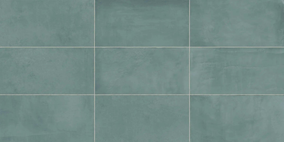 Vision Color Jade Green Anti-Slip Resin Look Porcelain Tiles 12x24 by landmarkceramics