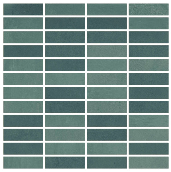 Vision Color Mix Green Anti-Slip Mosaic H Porcelain Mosaics 12x12