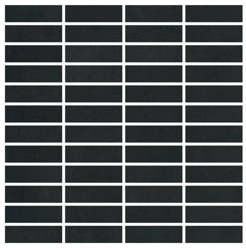 Vision Color Star Black Anti-Slip Mosaic H Resin Look Porcelain Mosaics 12x12 by landmarkceramics