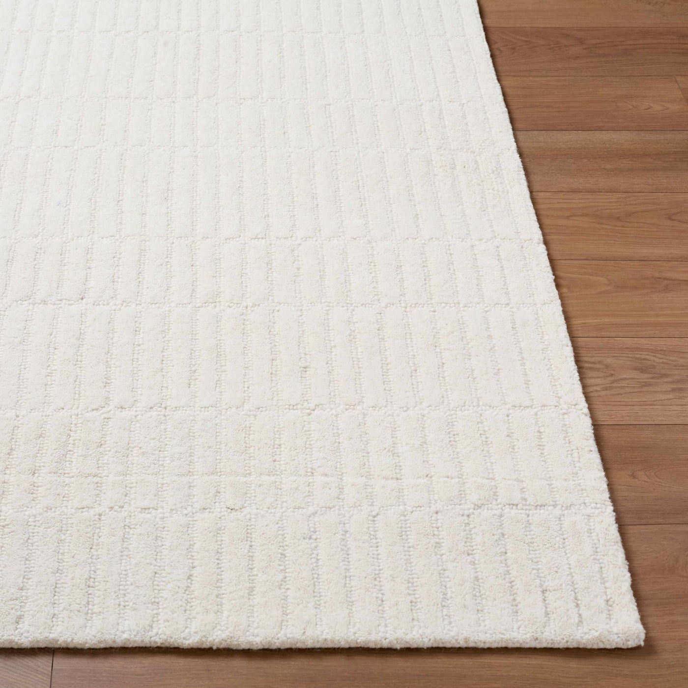Finial Beige Wool Area Rug by Boutique Rugs