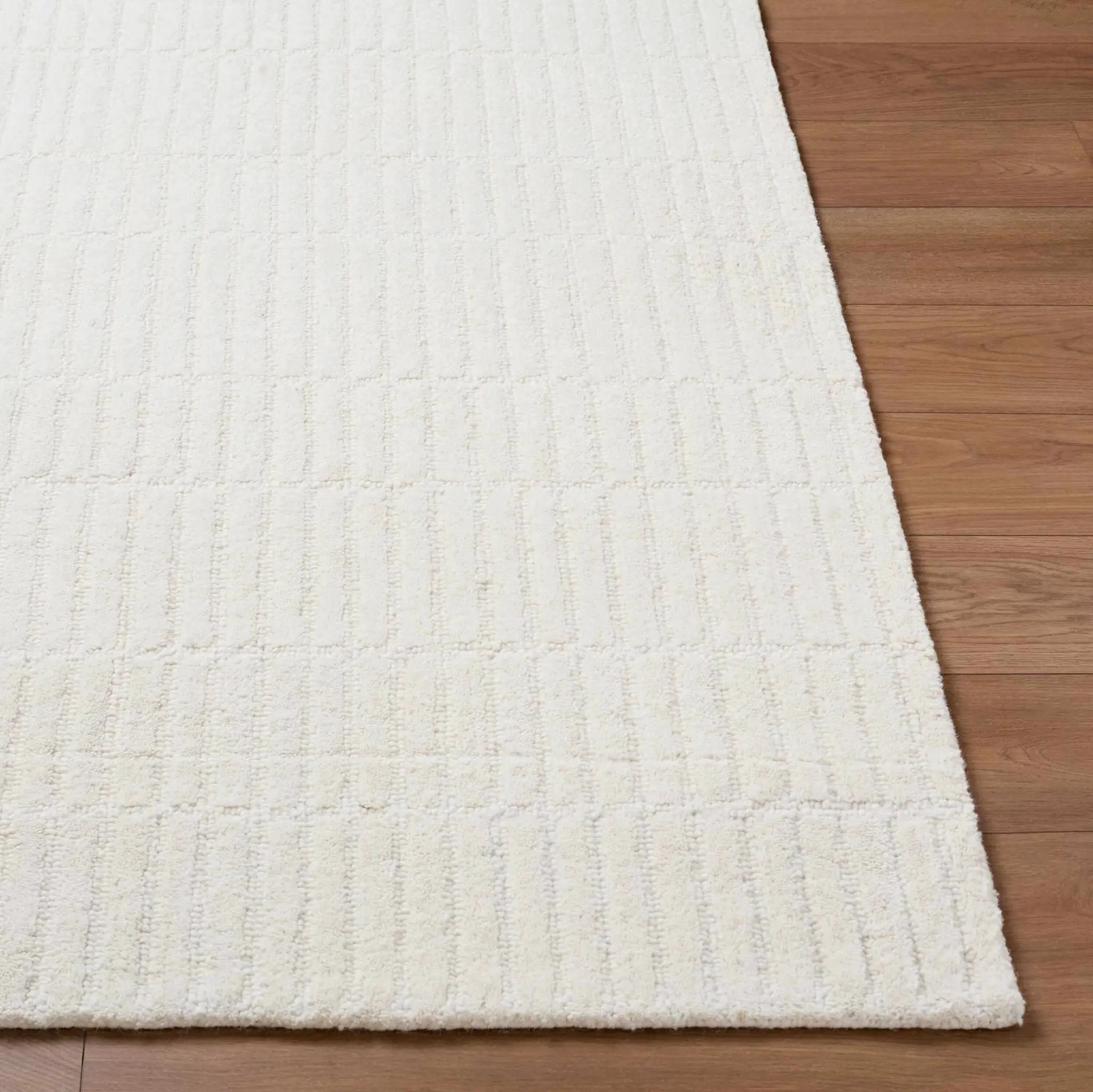 Finial Beige Wool Area Rug by Boutique Rugs