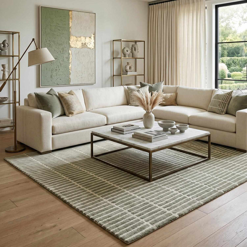 Finial Olive Wool Area Rug by Boutique Rugs