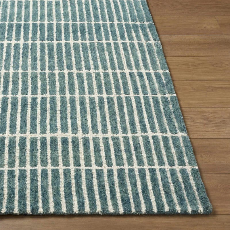 Finial Blue Wool Area Rug by Boutique Rugs