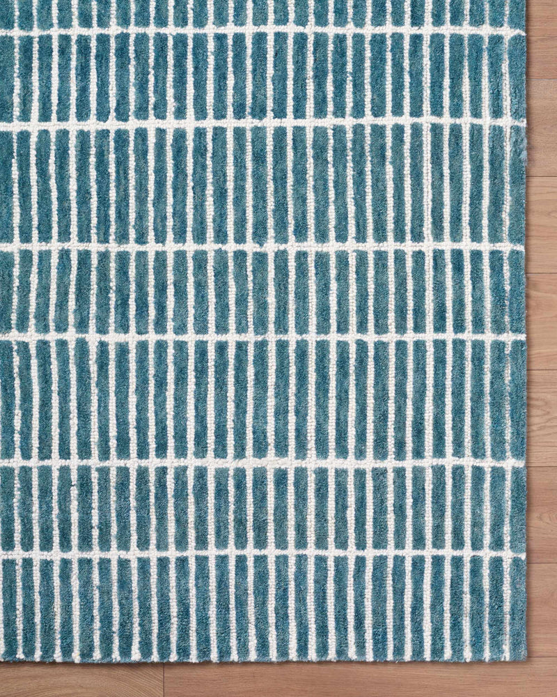 Finial Blue Wool Area Rug by Boutique Rugs