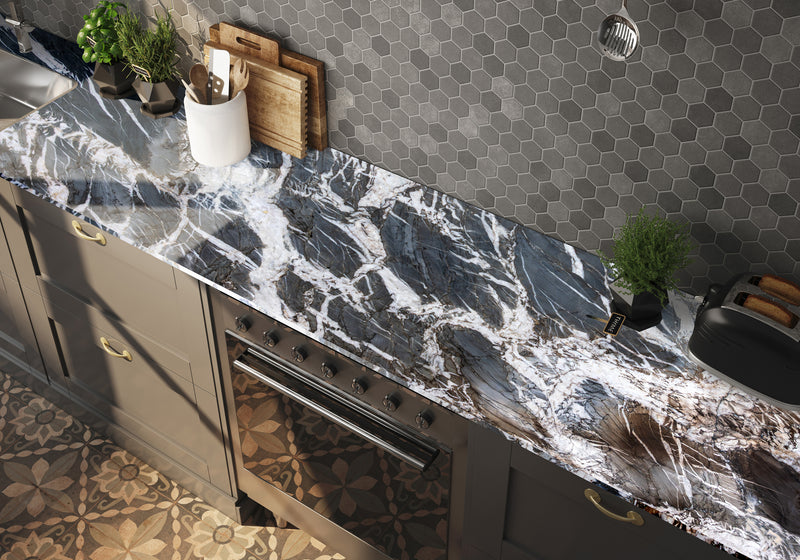 Vittara Crystal Polished Quartzite Slab Random room scene 3