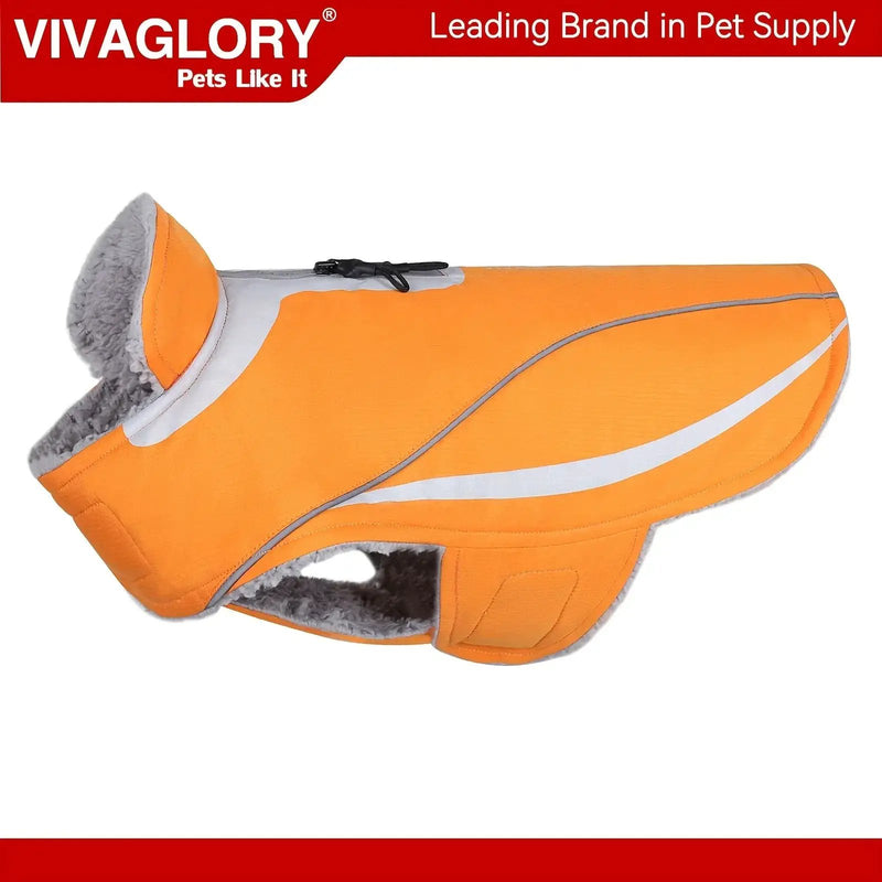 VIVAGLORY Dog Coat For Winter Dog Jacket With Harness Hole, Fleece Dog Vest For Cold Weather Dog Fleece Coat With , Warm Dog Parka Puppy Coat For Snow Puppy Jacket With Zipper, Reflective Dog Coat Dog Jacket For Hunting by House Of Avana