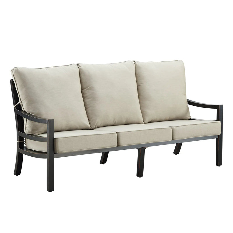 Black Aluminum Deep Seating Sofa with Cushions by Sharicks