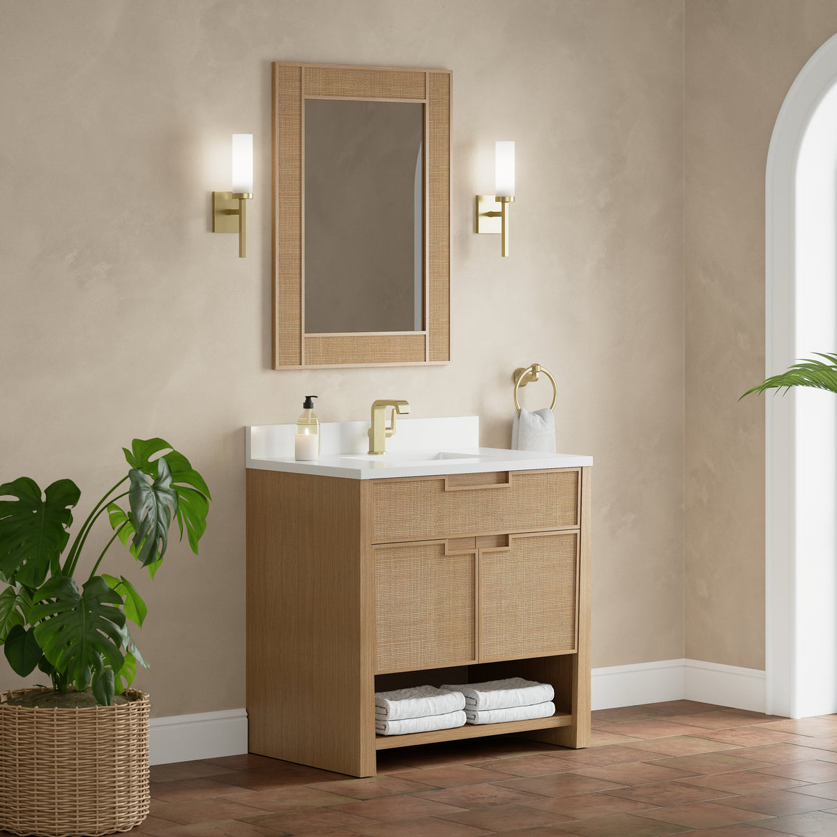 James Martin Solene 36" Single Bathroom Vanity, Seaside Oak, view 38