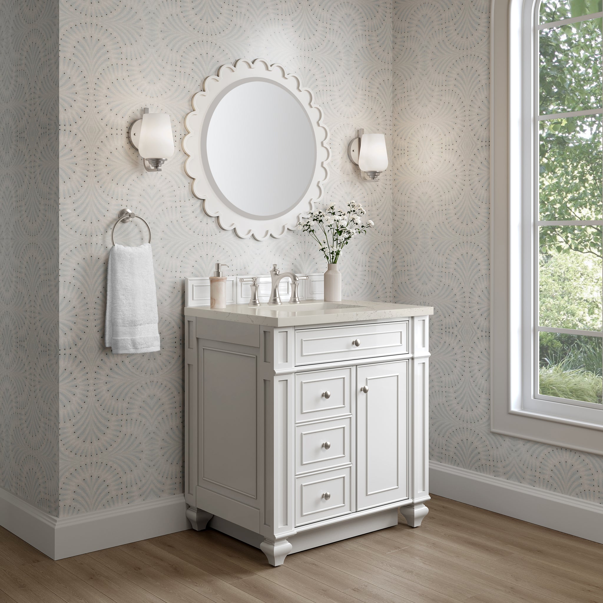 James Martin Bristol 30" Single Bathroom Vanity, Bright White by James Martin