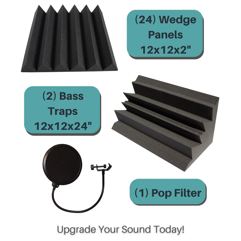 Small Vocal Booth Acoustic Foam Bundle - DIY Vocal Booth Acoustic Treatment by SoundAssured