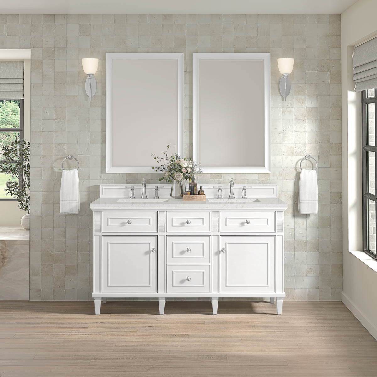 James Martin Lorelai 60" Double Bathroom Vanity, Bright White, view 27