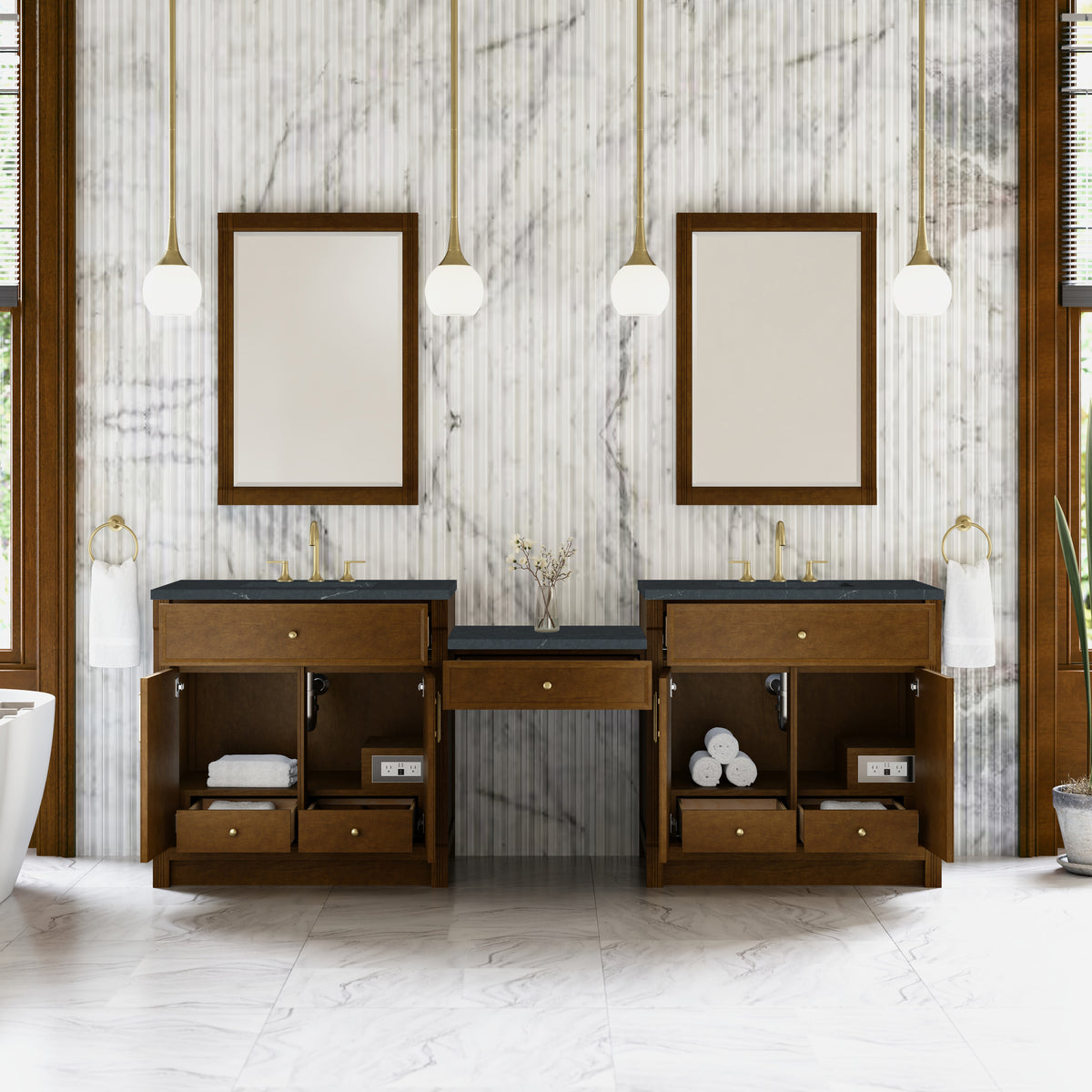 James Martin Bellshire 96" Double Bathroom Vanity, Honey Oak, view 28