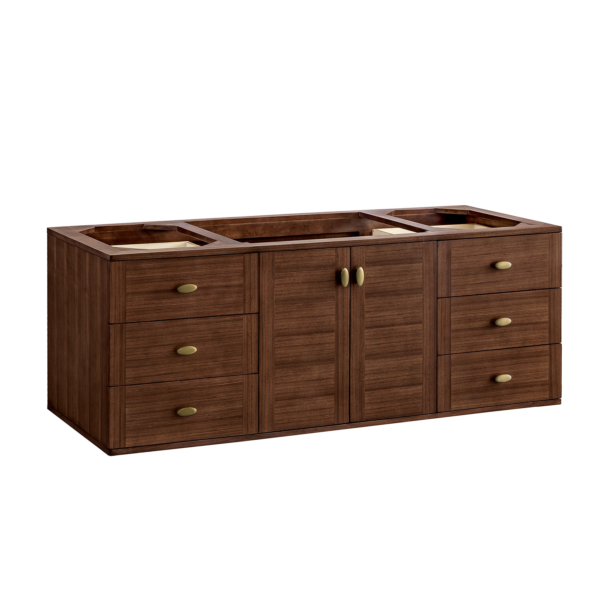 James Martin Amberly 60" Dual Mount Single Bathroom Vanity, Mid-Century Walnut by James Martin